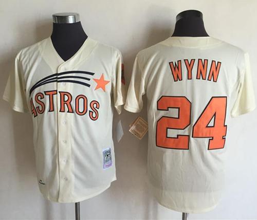 Mitchell And Ness 1971 Astros #24 Jimmy Wynn Cream Throwback Sti
